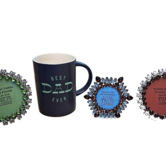 Two's Company Oval Double Austrian Crystal Picture Frame 3" Round Frame NIB - Picture 6 of 6